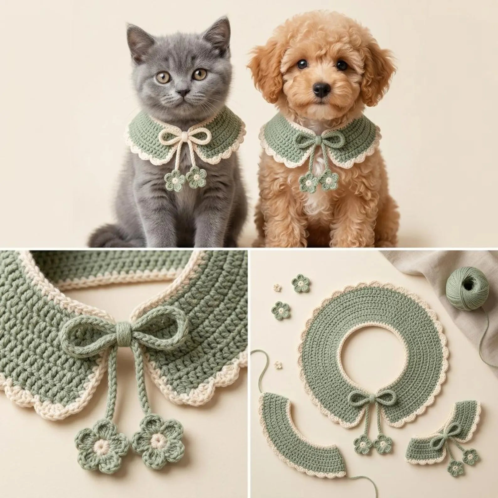 Cat & Dog Neck Collar Crochet Pattern