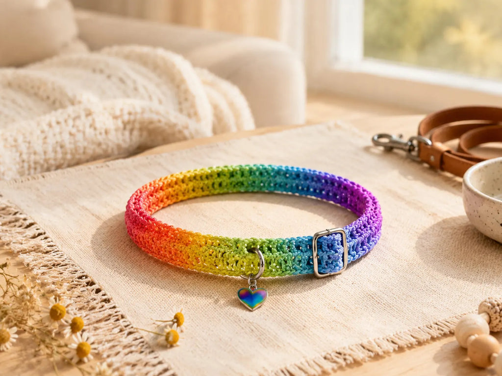 Striped Pet Collar Crochet Pattern